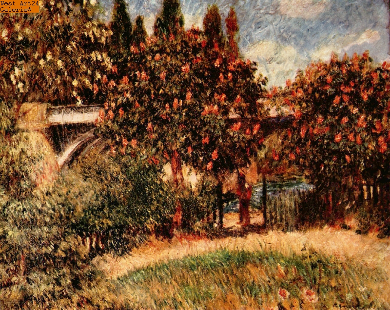 Eisenbahnbrücke bei Chatou nach Renoir Gemäldeimitation